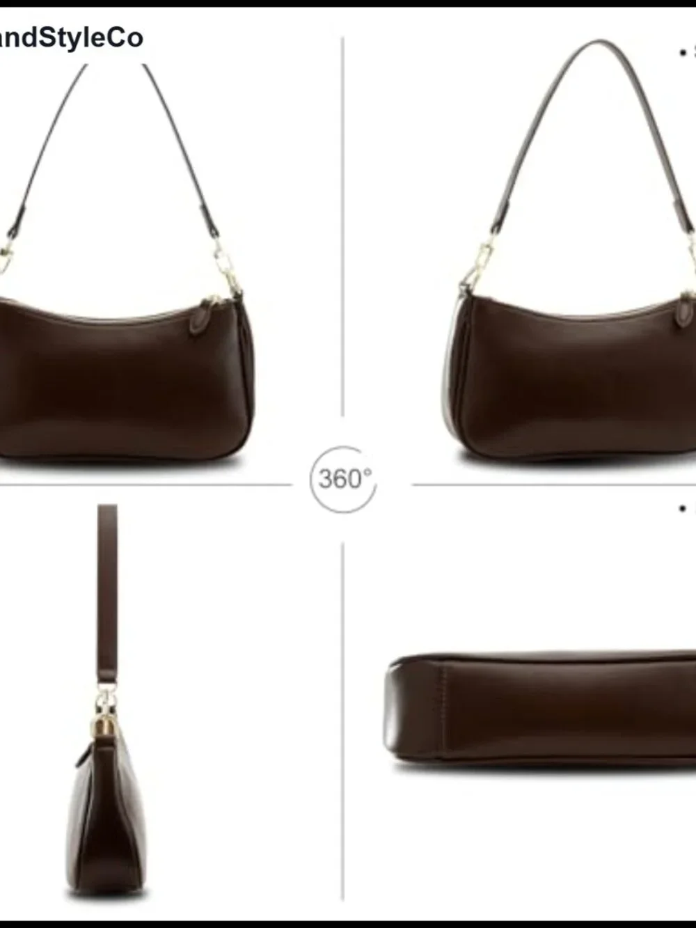 Vegan Leather Crescent Hobo Shoulder Bag Crossbody Purse for Women